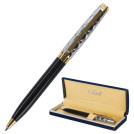 Ручка подарочная шариковая GALANT Consul, корпус черный с серебристым, золотистые детали, пишущий узел 0,7 мм, синяя, 140963