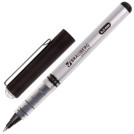 Ручка-роллер BRAUBERG Flagman, ЧЕРНАЯ, корпус серебристый, хромированные детали, узел 0,5 мм, линия письма 0,3 мм, 141555