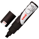 Маркер меловой UNI Chalk, 8 мм, ЧЕРНЫЙ, влагостираемый, для гладких поверхностей, PWE-8K BLACK