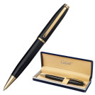 Ручка подарочная шариковая GALANT ABRIS, корпус черный, золотистые детали, узел 0,7 мм, синяя, 143500