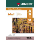 Фотобумага А4 для стр. принтеров Lomond, 220г/м2 (50л) мат.дв.