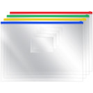 Папка-конверт на молнии OfficeSpace, А4, 120мкм, прозрачная