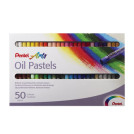 Пастель масляная художественная PENTEL Oil Pastels, 50 цветов, круглое сечение, картонная упаковка, PHN4-50