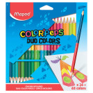 Карандаши двусторонние MAPED (Франция) Color Peps Duo, 24 штуки, 48 цветов, трехгранные, 829602