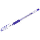 Ручка гелевая Crown Hi-Jell Needle Grip синяя, 0,7мм, грип, игольчатый стержень, штрих-код