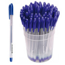 Ручка шариковая СТАММ VeGa синяя, 0,7мм, прозрачный корпус