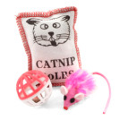 Набор-3шт Мяч-погремушка + мышка + подушечка с кошачьей мятой игрушки для кошек