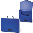 Папка-портфель пластиковая BRAUBERG Energy, А4 (330х256х32 мм), без отделений, синий, 222082