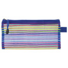 Папка-конверт на молнии МАЛОГО ФОРМАТА (255х130 мм), сетчатая ткань, BRAUBERG Stripes, 224048