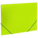 Папка на резинках BRAUBERG Neon, неоновая, зеленая, до 300 листов, 0,5 мм, 227460