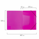 Папка на резинках BRAUBERG Neon, неоновая, розовая, до 300 листов, 0,5 мм, 227462