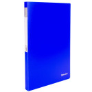 Папка с металлическим скоросшивателем и внутренним карманом BRAUBERG Neon, 16 мм, синяя, до 100 листов, 0,7 мм, 227467