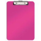 Доска-планшет LEITZ WOW, с верхним прижимом, A4, 320х228 мм, пластик, 1,7 мм, розовая, 39710023