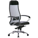 Кресло руководителя Метта Samurai SL-1.03/SL-1.04, сетка/кожа черная, механизм качания