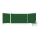 Доска для мела магнитная 3-х элементная 100х150/300 см, 5 рабочих поверхностей, зеленая, BRAUBERG, 231707