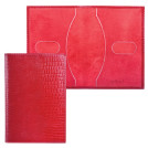 Обложка для паспорта BEFLER Ящерица, натуральная кожа, тиснение, красная, О.1-3
