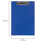 Доска-планшет BRAUBERG NUMBER ONE с прижимом А4 (228х318 мм), картон/ПВХ, СИНЯЯ, 232217