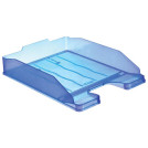 Лоток горизонтальный для бумаг СТАММ Эксперт, А4 (340х255х63 мм), тонированный голубой, ЛТ204