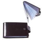 Визитница карманная BEFLER Classic на 40 визиток, натуральная кожа, кнопка, коричневая, V.31.-1