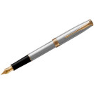 Ручка перьевая Parker Sonnet Stainless Steel GT 0,8мм, подар. уп.