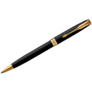 Ручка шариковая Parker Sonnet Matte Black GT черная, 1,0мм, поворот., подар. уп.