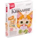 Квиллинг-панно Lori 3D Рыжий котенок, с рамкой, картонная коробка