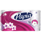Бумага туалетная Papia Балийский Цветок, 3-слойная, 8шт., ароматизир., тиснение, белая
