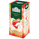 Чай Ahmad Tea Strawberry Cream, черный, с аром. клубники со сливками, 25 фольг. пакетиков по 1,5г