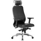 Кресло руководителя Метта Samurai KL-3.03/KL-3.04, 3D подголовник, кожа черная