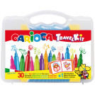 Набор для рисования Carioca 30 фломастеров + раскраска, пластиковая коробка с ручкой