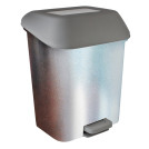 Ведро-контейнер для мусора (урна) Svip Decor, 15л, с педалью, прямоугольное, металл.покрытие