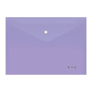 Папка-конверт на кнопке Berlingo Starlight, А4, 180мкм, прозрачная фиолетовая, индив. ШК