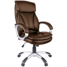 Кресло руководителя Helmi HL-E07 Invest, экокожа коричневая, механизм качания