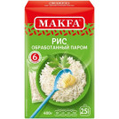 Крупа Makfa рис длиннозерный, обработанный паром, 6 пакетов, 400 г