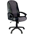 Кресло руководителя Helmi HL-E85 Graphite, ткань TW серая/экокожа черная, мягкий подлокотник