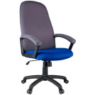 Кресло руководителя Helmi HL-E79 Elegant, ткань TW синяя/серая