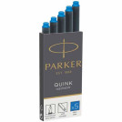 Картриджи чернильные Parker Cartridge Quink смываемые синие, 5шт., картонная коробка