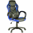 Кресло игровое Helmi HL-S07 Boost, экокожа/ткань черная/синяя