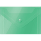 Папка-конверт на кнопке OfficeSpace, А7 (74*105мм), 150мкм, зеленая