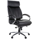 Кресло руководителя Helmi HL-ES04 Strength повыш. прочности, кожа черная, мультибл, хром, до 250кг