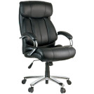 Кресло руководителя Helmi HL-ES06 Granite повыш. прочности, экокожа черная, хром, до 200кг
