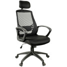 Кресло руководителя Helmi HL-E30 Ergo LT, регулируемые подголовник и поясничный упор, ткань черная
