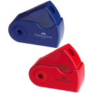Точилка пластиковая Faber-Castell Sleeve Mini, 1 отверстие, контейнер, красная/синяя