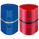 Точилка пластиковая Faber-Castell Trio Grip 2001, 3 отверстия, 2 контейнера, красная/синяя