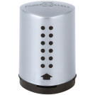 Точилка пластиковая Faber-Castell Grip 2001 Mini, 1 отверстие, контейнер, серебряная