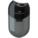 Точилка пластиковая Faber-Castell 2 отверстия, контейнер, черная