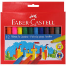 Фломастеры Faber-Castell Замок Jumbo, 12цв., утолщенные, смываемые, картон, европодвес