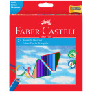 Карандаши цветные Faber-Castell  Ecopen 24цв., трехгран., заточен., картон, европодвес, с точилкой