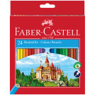 Карандаши цветные Faber-Castell Замок, 24цв., шестигр., заточ., картон, европодвес