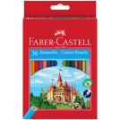 Карандаши цветные Faber-Castell Замок, 36цв., шестигр., заточ.+точилка, картон, европодвес
